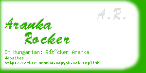 aranka rocker business card